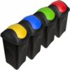 Mülleimer Schwingdeckel 4er-Set Kunststoff Gelb/Blau/Grün/Rot 60L Mülleimer Schwingdeckel 4er-Set Kunststoff Gelb/Blau/Grün/Rot 60L