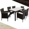 Polyrattan Garten-Sitzgruppe Bali 7-tlg Braun/Creme