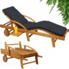 Gartenliege Tami Sun® Akazie inkl Auflage Anthrazit