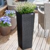 Polyrattan Blumentopf 3er-Set Schwarz – Bild 2