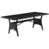Polyrattan Gartentisch Takeo Schwarz 190x90x75cm WPC