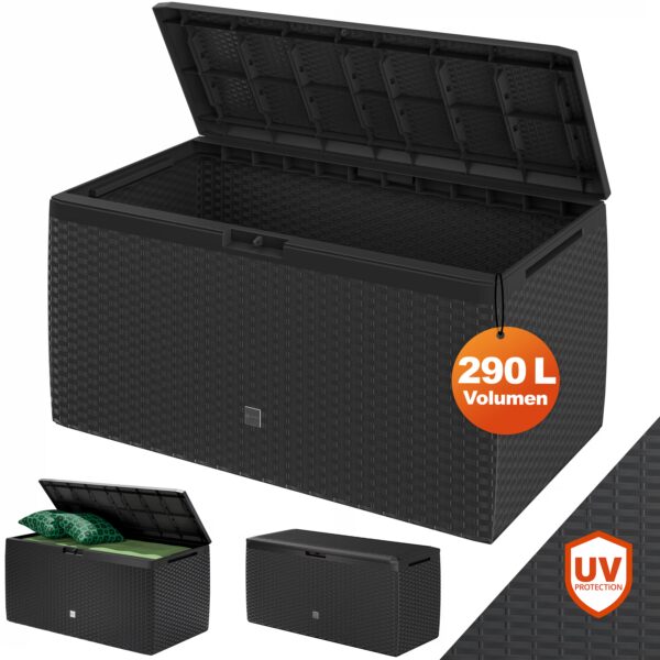 Gartenbox 290L Anthrazit Rato Plus mit Rollen wetterfest – Bild 2 Gartenbox 290L Anthrazit Rato Plus mit Rollen wetterfest – Bild 2