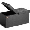 Sitzbank Schwarz 80x40x40cm mit Stauraum faltbar