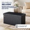 Sitzbank Schwarz 80x40x40cm mit Stauraum faltbar – Bild 2