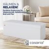 Sitzbank Weiß 115x38x38cm mit Klappdeckel – Bild 2