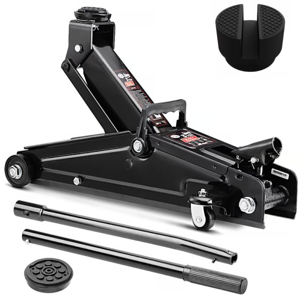 Wagenheber 3t 135-400mm + stahlverstärkter Gummiauflage
