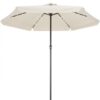 LED Solar Sonnenschirm Athen Creme Ø330cm UV-Schutz 80+