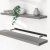 Wandregal Schweberegal 110cm Grau + Halterung – Bild 2