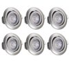 LED Einbauleuchte Krog 6er-Set Nickel