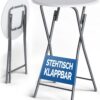 Stehtisch Ø60cm klappbar Holzdekor Weiß