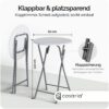 Stehtisch Ø60cm klappbar Holzdekor Weiß – Bild 2