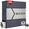 Briefkasten Design Anthrazit Edelstahl Zeitungsfach 37x11x36,5 cm