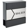 Briefkasten Design Anthrazit Edelstahl Zeitungsfach 37x11x36,5 cm – Bild 2