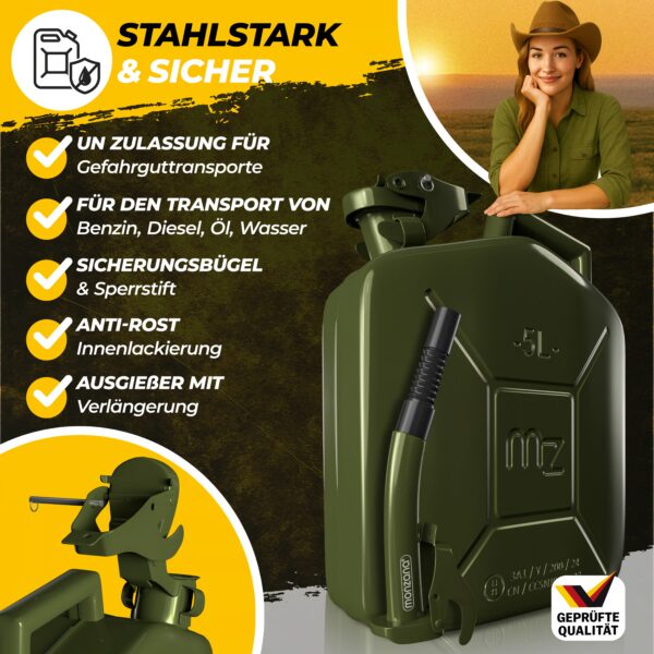 Metallkanister 5L + Ausgießer – Bild 2