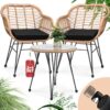 Polyrattan Garten-Sitzgruppe Bali 3-tlg Natur/Schwarz