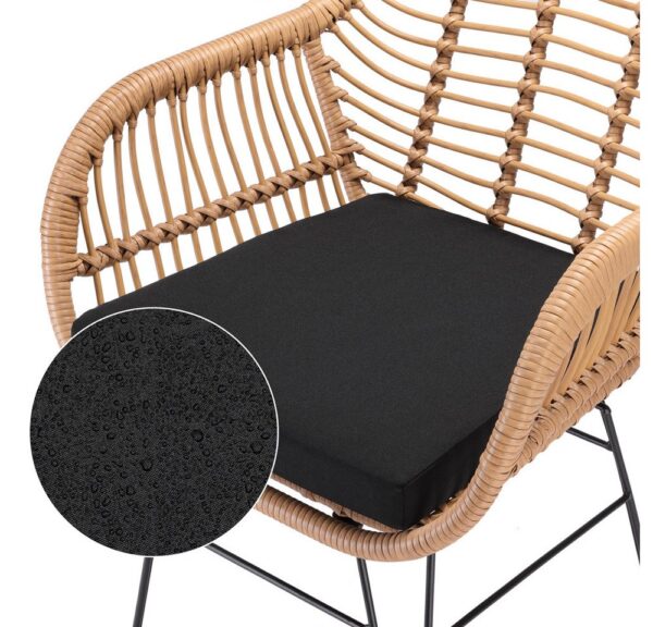 Polyrattan Garten-Sitzgruppe Bali 3-tlg Natur/Schwarz – Bild 3