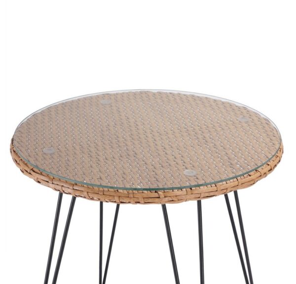 Polyrattan Garten-Sitzgruppe Bali 3-tlg Natur/Schwarz – Bild 5