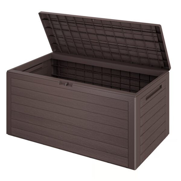 Gartenbox Woody 280L Braun Holzoptik wasserdicht Gartenbox Woody 280L Braun Holzoptik wasserdicht