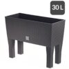 Hochbeet Polyrattanoptik Anthrazit 60x25x46cm Bewässerungssystem – Bild 2