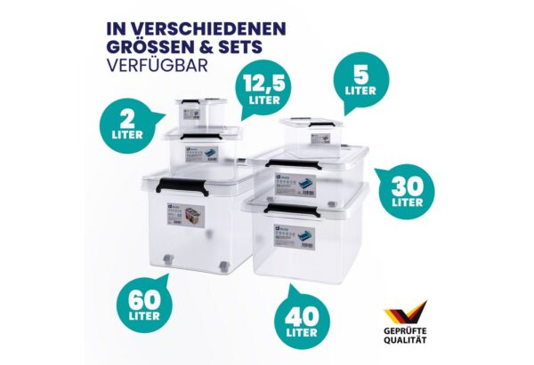 Aufbewahrungsbox 20x15x12cm 2L transparent stapelbar BPA-frei – Bild 3