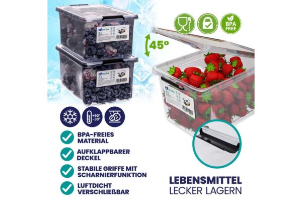 Aufbewahrungsbox 20x15x12cm 2L transparent stapelbar BPA-frei – Bild 4