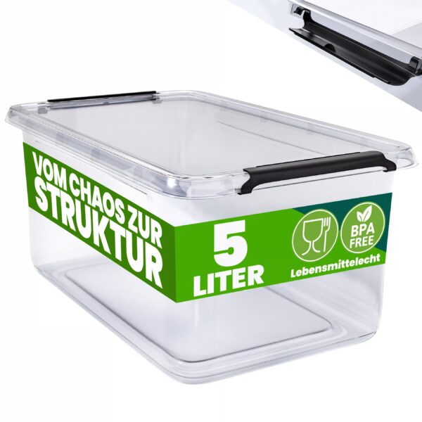 Aufbewahrungsbox 30x20x12cm 5L transparent stapelbar BPA-frei Aufbewahrungsbox 30x20x12cm 5L transparent stapelbar BPA-frei