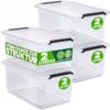 Aufbewahrungsbox 4er-Set 20x15x12cm 2L transparent stapelbar BPA-frei Aufbewahrungsbox 4er-Set 20x15x12cm 2L transparent stapelbar BPA-frei