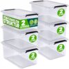 Aufbewahrungsbox 6er-Set 20x15x12cm 2L transparent stapelbar BPA-frei Aufbewahrungsbox 6er-Set 20x15x12cm 2L transparent stapelbar BPA-frei