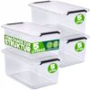 Aufbewahrungsbox 4er-Set 30x20x12cm 5L transparent stapelbar BPA-frei Aufbewahrungsbox 4er-Set 30x20x12cm 5L transparent stapelbar BPA-frei