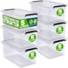 Aufbewahrungsbox 6er-Set 30x20x12cm 5L transparent stapelbar BPA-frei