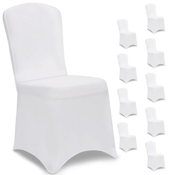 Stuhlhusse 10er-Set Weiß