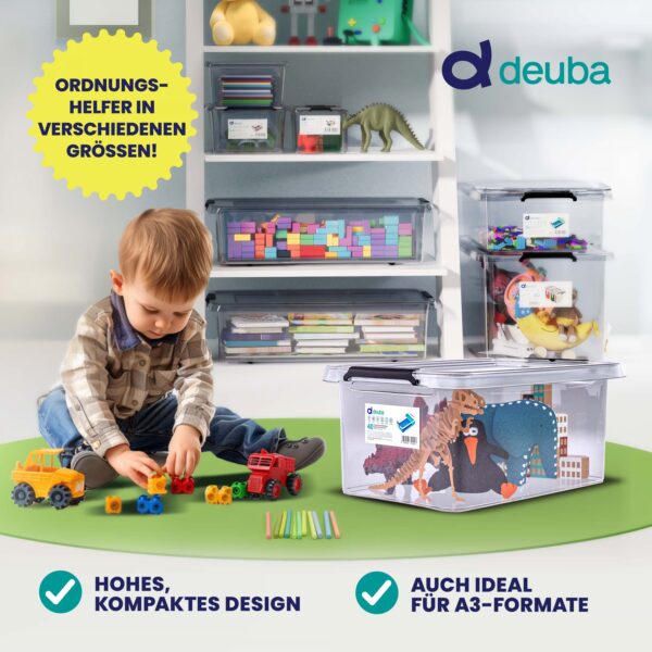 Aufbewahrungsbox 58x39x26cm 40L transparent stapelbar BPA-frei – Bild 2