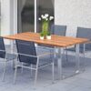 Garten-Sitzgruppe Monza 5-tlg Teakholz Edelstahl – Bild 2