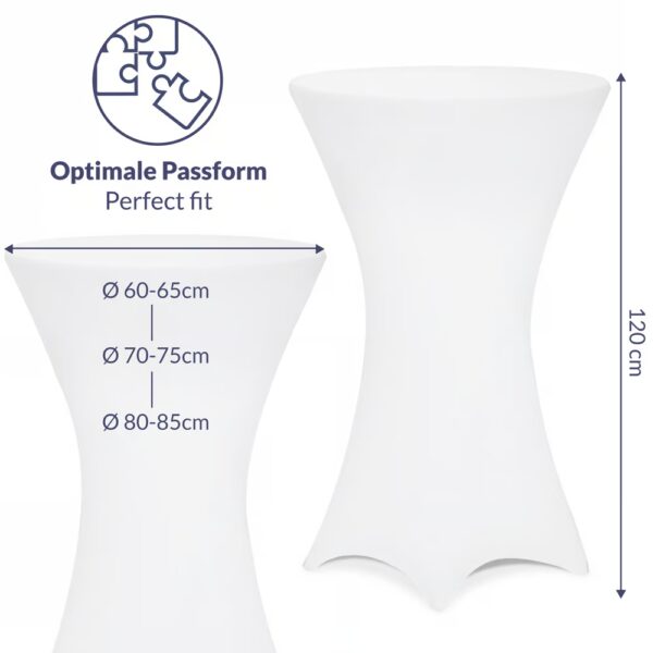 Stehtischhusse 2er-Set Weiß Ø60cm – Bild 2