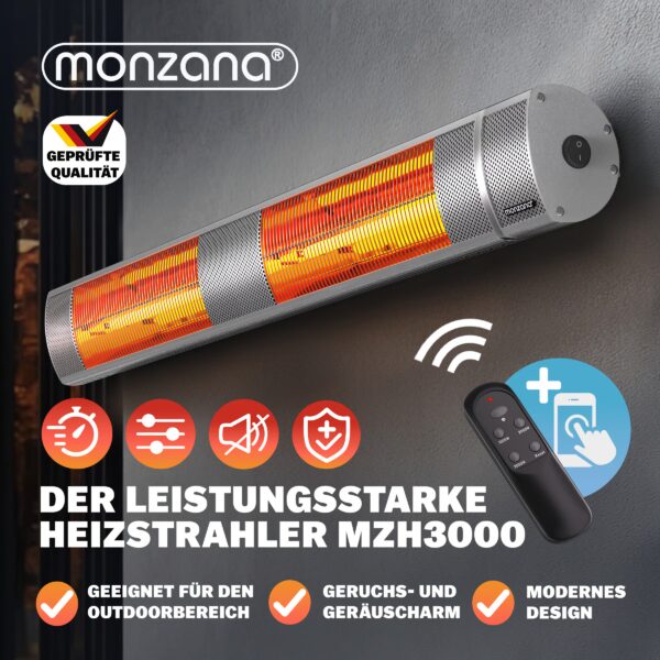 Heizstrahler MZH3000 Silber 3000W – Bild 2
