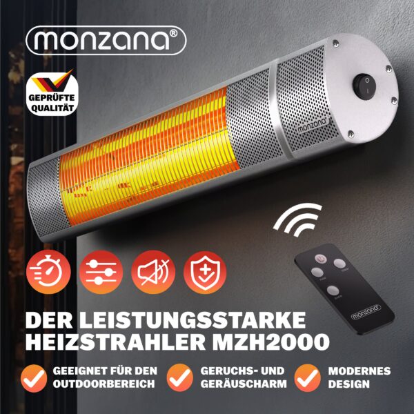 Heizstrahler MZH2000 Silber 2000W – Bild 2