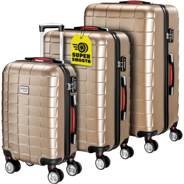 Hartschalenkoffer-Set Exopack 3-tlg Champagner ABS
