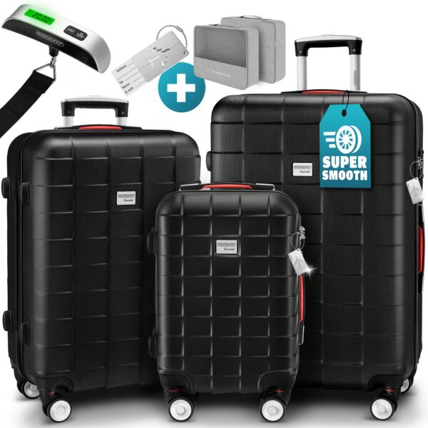 Hartschalenkoffer-Set Exopack 3-tlg Schwarz ABS Zubehör