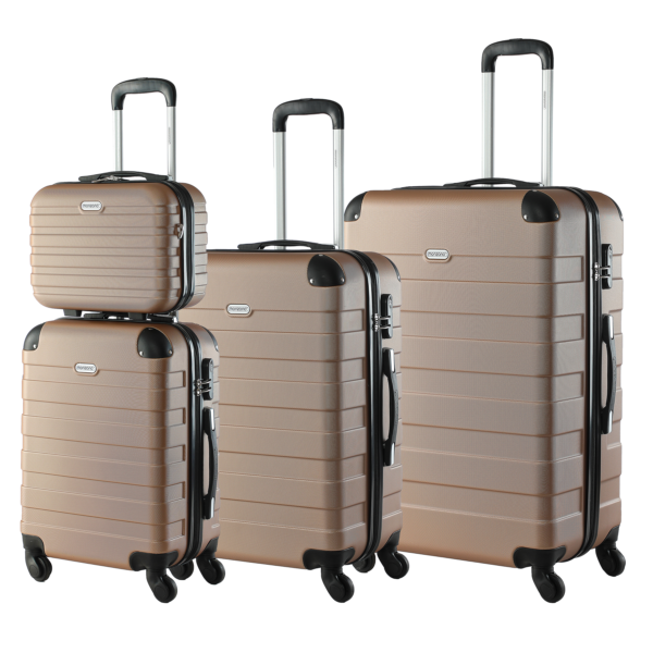 Hartschalenkofferset Essential + Beautycase 4-tlg Champagner Hartschalenkofferset Essential + Beautycase 4-tlg Champagner