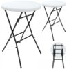 Stehtisch klappbar 2er-Set Kunststoff Ø72cm Weiß