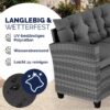 Polyrattan Ecklounge Lissabon Grau/Anthrazit inkl Kissen – Bild 2