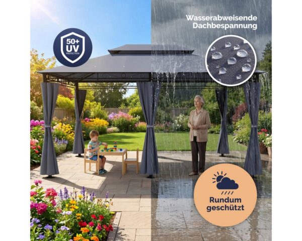 Pavillon Topas Anthrazit 3x4m UV-Schutz 50+ – Bild 5 Pavillon Topas Anthrazit 3x4m UV-Schutz 50+ – Bild 5