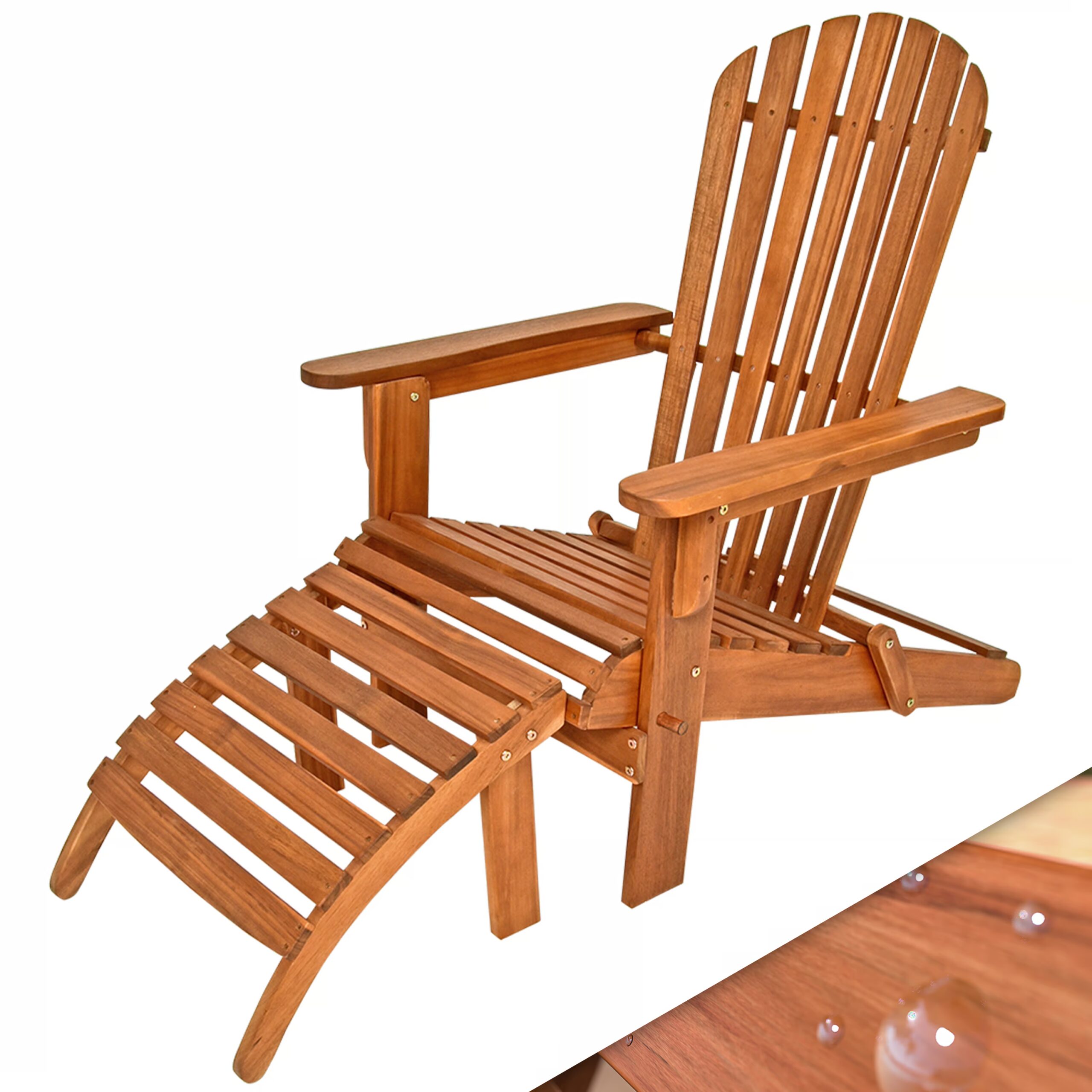 Sonnenstuhl Adirondack Akazienholz inkl Fußstütze