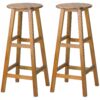 Stehtisch mit 2 Barhocker Set 3-tlg Akazienholz – Bild 2