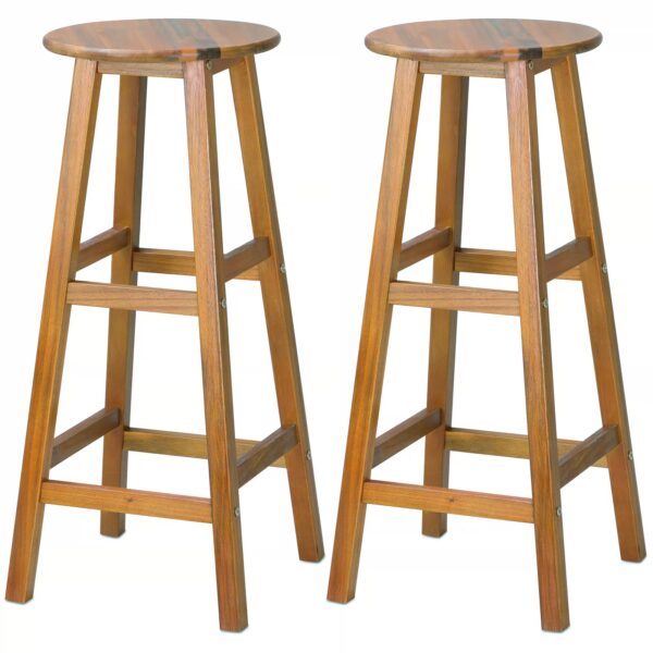 Stehtisch mit 2 Barhocker Set 3-tlg Akazienholz – Bild 2