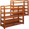 Schuhregal 2er-Set Akazienholz 82x95x26cm