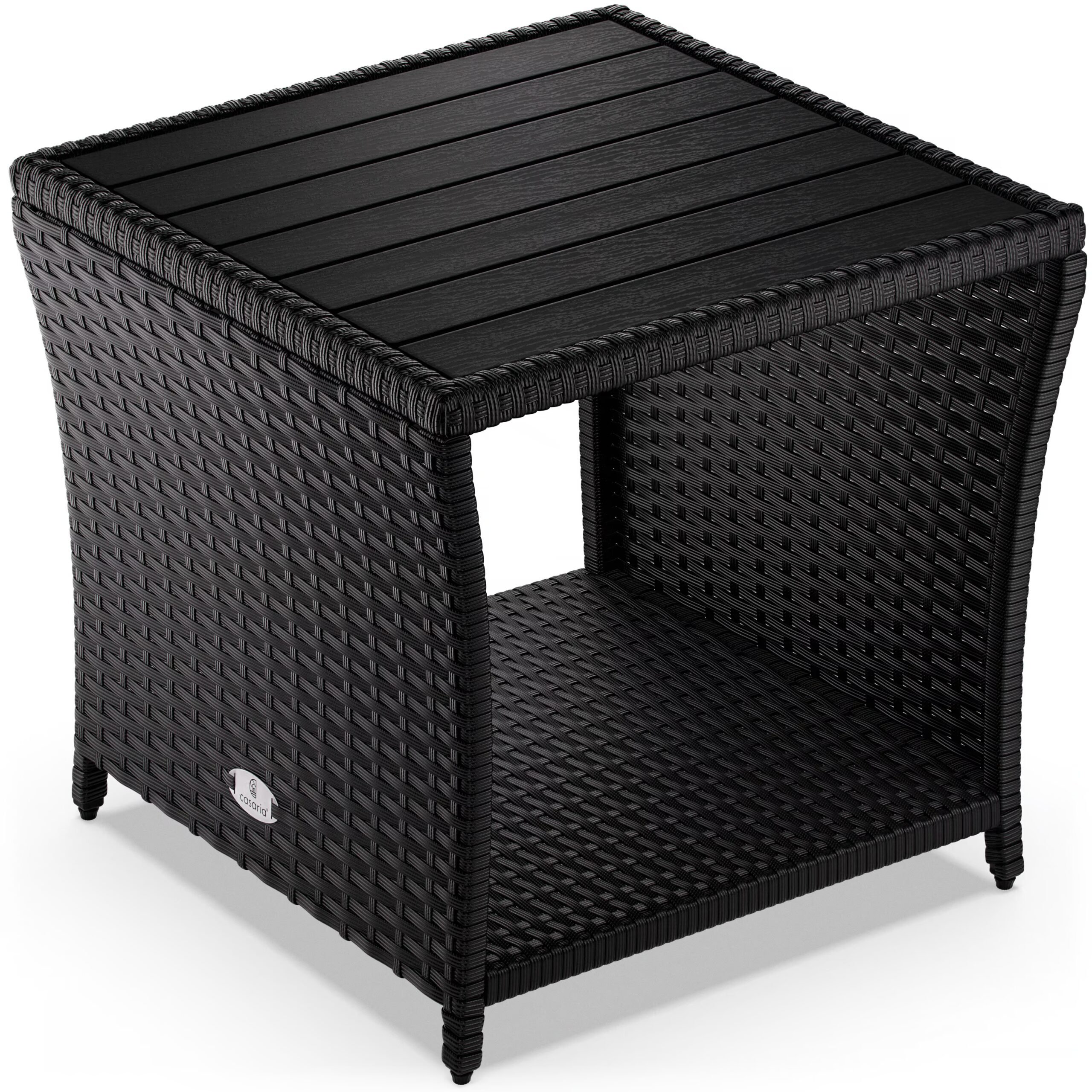 Polyrattan Beistelltisch Vedis Schwarz 45x45x40cm