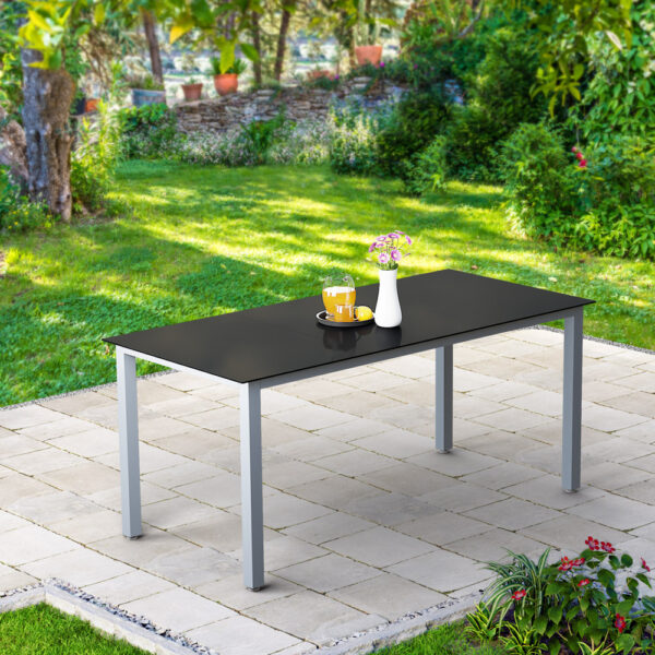 Gartentisch Bern Silber Alu 190x90x75cm – Bild 2