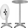 Stehtisch 2er-Set Ø60cm Alu klappbar höhenverstellbar Silber