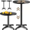 Stehtisch 2er-Set Ø60cm höhenverstellbar 70/115cm Alu Schwarz